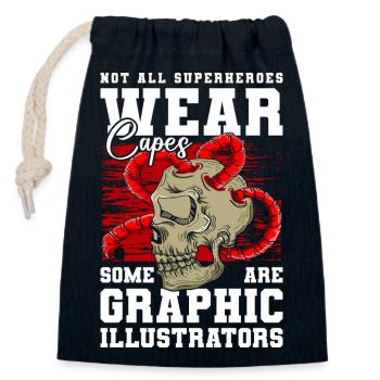 Illustrator Grafik Zeichnen - Verschließbarer Geschenkbeutel aus Baumwolle (14x20cm) - Navy - Vorne
