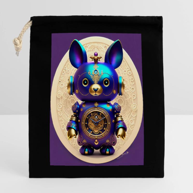 Mignon Clockwork Baby Android Sac cadeau en coton avec cordon (14 x 20 cm)