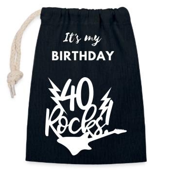 It's my 40th Birthday - Closable cotton gift bag (14x20cm) - navy - Front