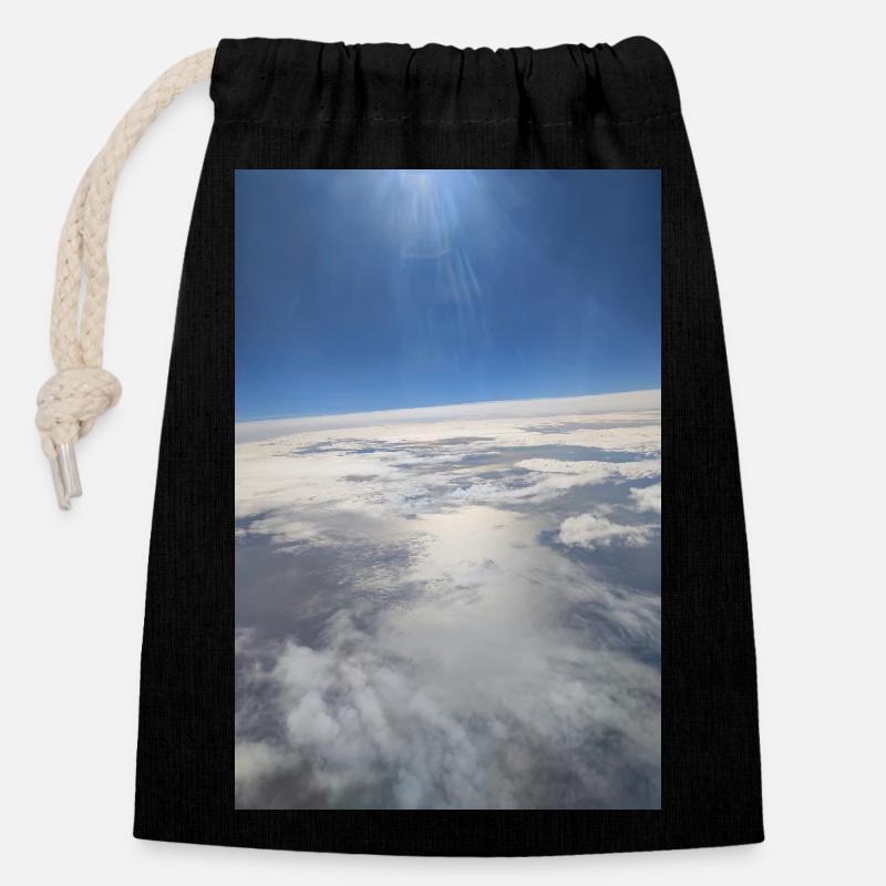 Photographie du ciel 10 - Sac cadeau en coton avec cordon (14 x 20 cm) - noir