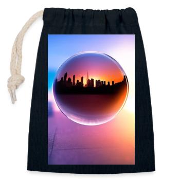 Ville de Kugel - Sac cadeau en coton avec cordon (14 x 20 cm) - bleu marine - Devant