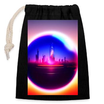 Ville de Kugel - Sac cadeau en coton avec cordon (14 x 20 cm) - noir - Devant