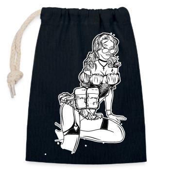 Fesches Dirndl // Volksfest // Illustration - Closable cotton gift bag (14x20cm) - navy - Front