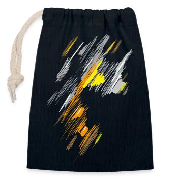 Colors Hatching - Background Design - Closable cotton gift bag (14x20cm) - navy - Front
