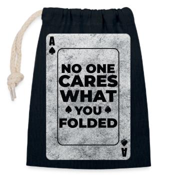 Kartenspiel Karte Hold'em All In - Verschließbarer Geschenkbeutel aus Baumwolle (14x20cm) - Navy - Vorne