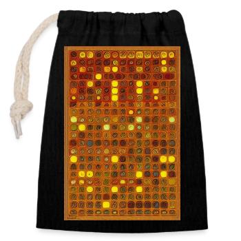 Motif vintage - Sac cadeau en coton avec cordon (14 x 20 cm) - noir - Devant