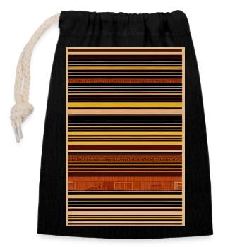 Vintage Pattern - Closable cotton gift bag (14x20cm) - black - Front