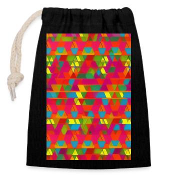 Retro Pattern - Closable cotton gift bag (14x20cm) - black - Front