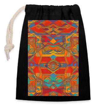 Retro Pattern - Closable cotton gift bag (14x20cm) - black - Front
