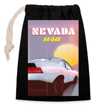 Nevada USA Oldtimer - Verschließbarer Geschenkbeutel aus Baumwolle (14x20cm) - Schwarz - Vorne