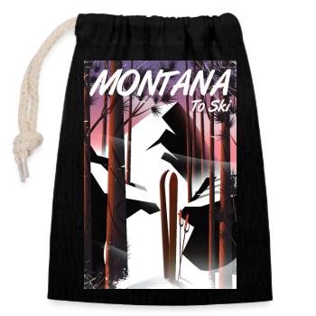 Montana To ski - Closable cotton gift bag (14x20cm) - black - Front