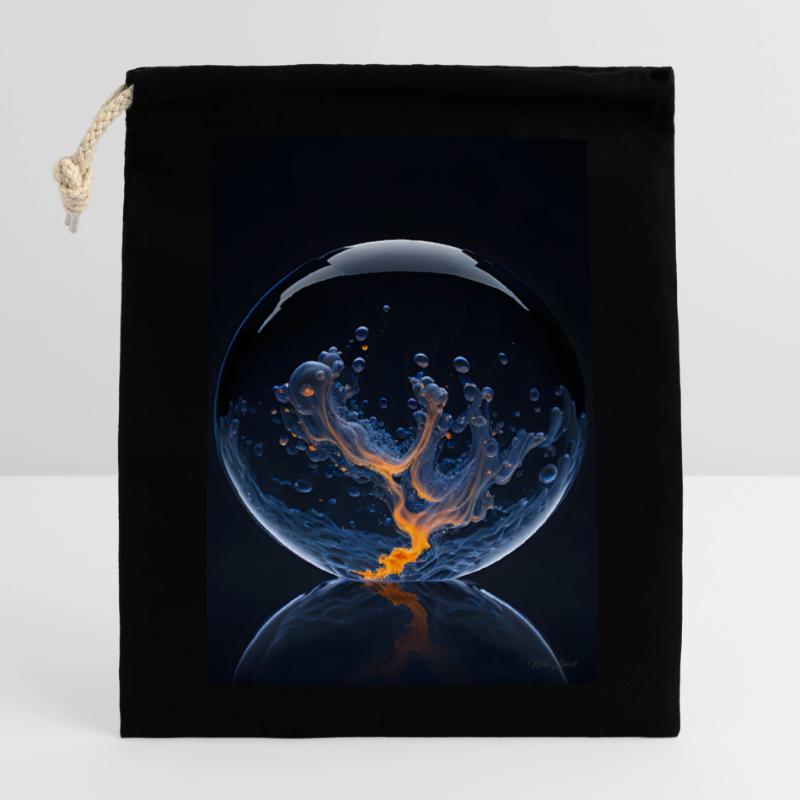 Clouds in a bubble fire 2 Closable cotton gift bag (14x20cm)