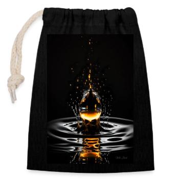 Tir de largage 3 - Sac cadeau en coton avec cordon (14 x 20 cm) - noir - Devant