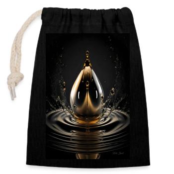Déposer chrome 2 - Sac cadeau en coton avec cordon (14 x 20 cm) - noir - Devant