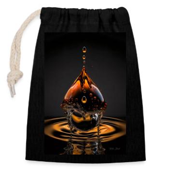 Gouttes magma 4 - Sac cadeau en coton avec cordon (14 x 20 cm) - noir - Devant