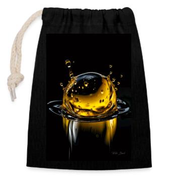 Gouttes jaunes 7 - Sac cadeau en coton avec cordon (14 x 20 cm) - noir - Devant