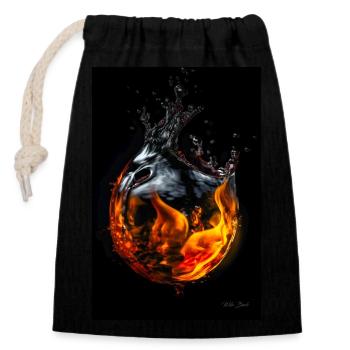 Lâche le feu 6 - Sac cadeau en coton avec cordon (14 x 20 cm) - noir - Devant