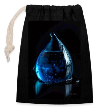 Gouttes bleues 6 - Sac cadeau en coton avec cordon (14 x 20 cm) - noir - Devant
