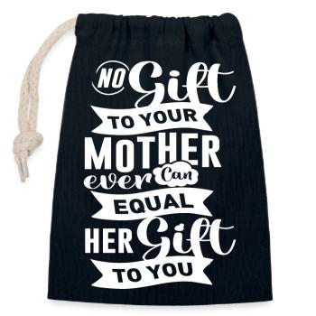 No Gift To Your Mother... - Verschließbarer Geschenkbeutel aus Baumwolle (14x20cm) - Navy - Vorne
