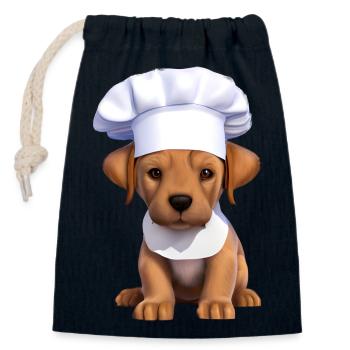 Restaurateur Labrador Retriever Cooking Dog Puppy - Closable cotton gift bag (14x20cm) - navy - Front