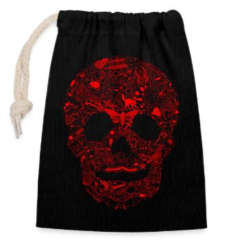 Gothic Skull Goth Style Dark Heavy Metal WGT - Closable cotton gift bag (14x20cm) - black - Front