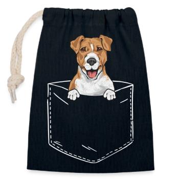 Jack Russell Terrier - Verschließbarer Geschenkbeutel aus Baumwolle (14x20cm) - Navy - Vorne