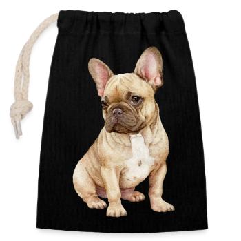 French bulldog - Verschließbarer Geschenkbeutel aus Baumwolle (14x20cm) - Schwarz - Vorne