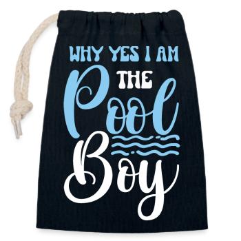 Poolboy - Verschließbarer Geschenkbeutel aus Baumwolle (14x20cm) - Navy - Vorne