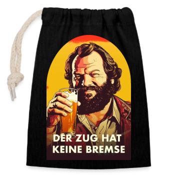Der Zug hat keine Bremse - Pop Art Style - Verschließbarer Geschenkbeutel aus Baumwolle (14x20cm) - Schwarz - Vorne