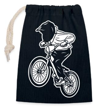 BMX Kid - Closable cotton gift bag (14x20cm) - navy - Front