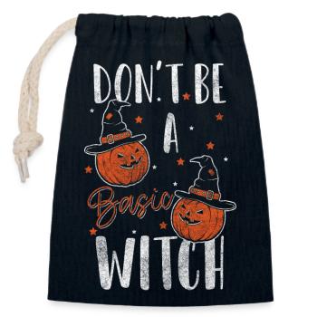Dicton d’Halloween de sorcière - Sac cadeau en coton avec cordon (14 x 20 cm) - bleu marine - Devant