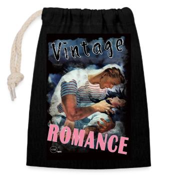 VINTAGE ROMANCE 1 BIS By Yume Origins - Closable cotton gift bag (14x20cm) - black - Front