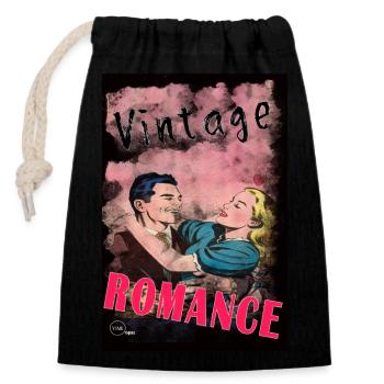 VINTAGE ROMANCE 2 By Yume Origins - Closable cotton gift bag (14x20cm) - black - Front