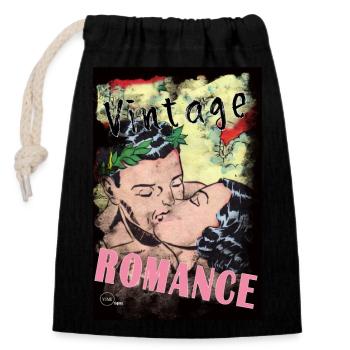 VINTAGE ROMANCE 3 BIS By Yume Origins - Closable cotton gift bag (14x20cm) - black - Front