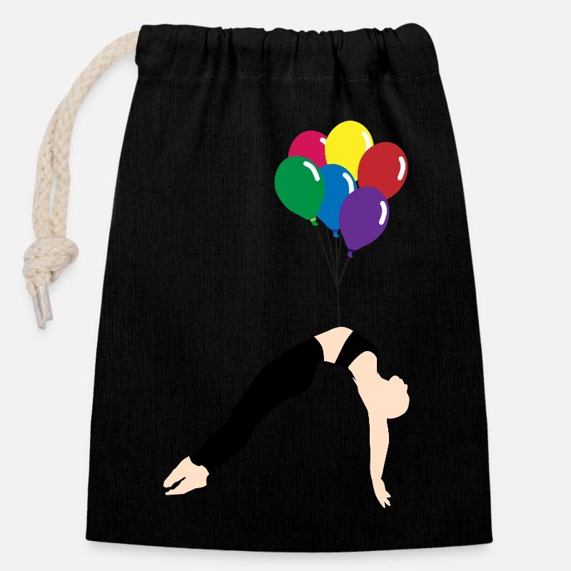 Balloon - Closable cotton gift bag (14x20cm) - black