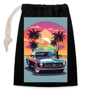 Muscle-Car - Verschließbarer Geschenkbeutel aus Baumwolle (14x20cm) - Schwarz - Vorne