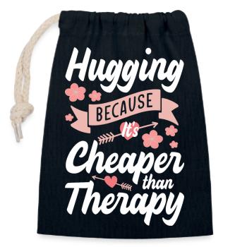 Cuddling girlfriend - Closable cotton gift bag (14x20cm) - navy - Front