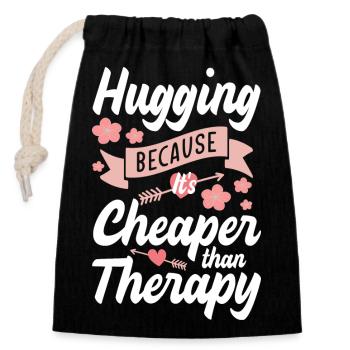 Cuddling girlfriend - Closable cotton gift bag (14x20cm) - black - Front