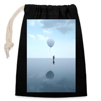 Calming Balloon - Closable cotton gift bag (14x20cm) - black - Front
