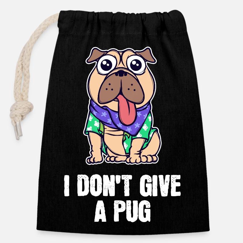 Puppy Statement Pets Favorite Pet Pet - Sac cadeau en coton avec cordon (14 x 20 cm) - noir