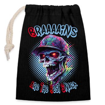 Coole Halloween-Untote: Zombie Walking Undead Party - Verschließbarer Geschenkbeutel aus Baumwolle (14x20cm) - Schwarz - Vorne