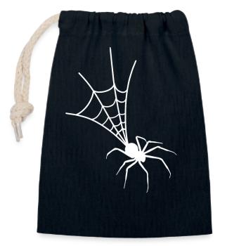 Spinne - Verschließbarer Geschenkbeutel aus Baumwolle (14x20cm) - Navy - Vorne