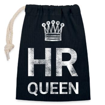 HR Queen - Closable cotton gift bag (14x20cm) - navy - Front