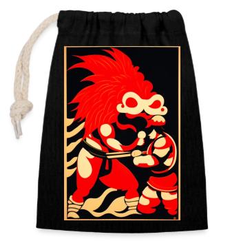 Intertwining mystery battles - Closable cotton gift bag (14x20cm) - black - Front