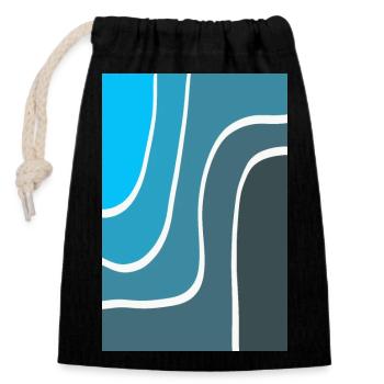 Blue Wave - Closable cotton gift bag (14x20cm) - black - Front
