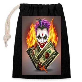 Dollar Joker Karte - Verschließbarer Geschenkbeutel aus Baumwolle (14x20cm) - Schwarz - Vorne