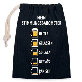 Mein Stimmungsbarometer (Bier / V1 / NEG) - Verschließbarer Geschenkbeutel aus Baumwolle (14x20cm) - Navy - Vorne