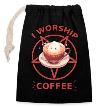 Art Café - Devil Worship - Closable cotton gift bag (14x20cm) - black - Front