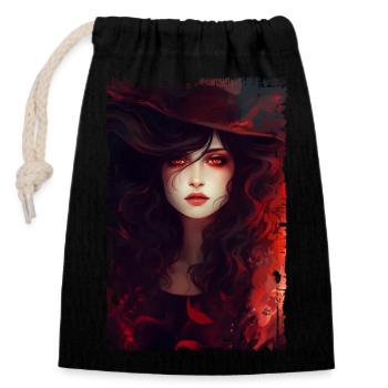 Dark - There's witches 01 - Closable cotton gift bag (14x20cm) - black - Front