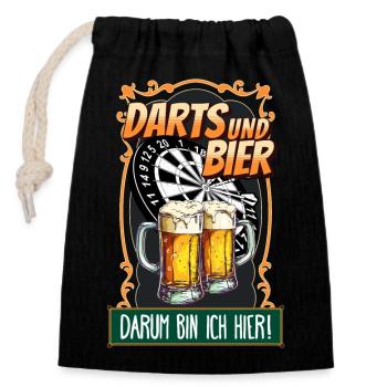 Darts Beer Darts Alcohol Drinking Drinking Pub - Closable cotton gift bag (14x20cm) - black - Front